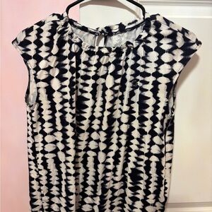 Lands' End Monochrome Patterned Blouse